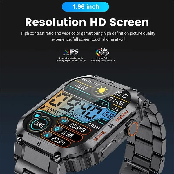 New High Resolution 1.96' Inch Screen Outdoor Sports Fitness Tracker Smart Watch