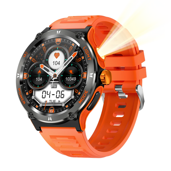 New Outdoor Rugged 3ATM Water-Resistant Smart Watch Fitness Tracker With Compass Flashlight