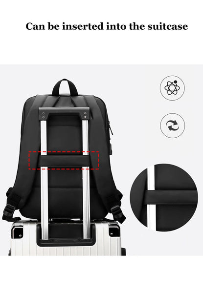 New 15.6 Inch Compact Water Resistant Travel Backpack Laptop Bag With USB Port