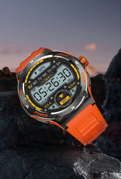 New Outdoor Rugged 3ATM Water-Resistant Smart Watch Fitness Tracker With Compass Flashlight