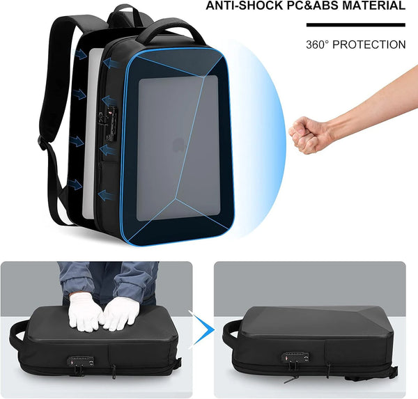 New Expandable Anti-Theft Hard Shell Travel Backpack 15.6 Inch Laptop Bag With USB Port