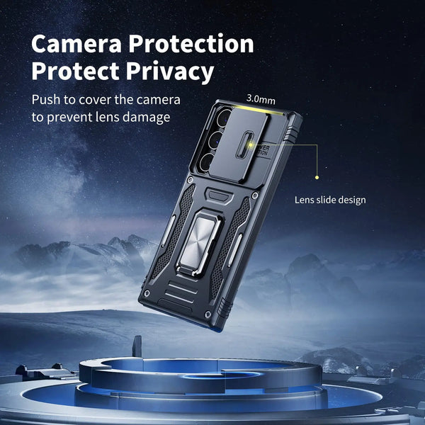 New Rugged Protective Cover Case With Camera Slide For Samsung Galaxy S24 S23 Plus Ultra Series