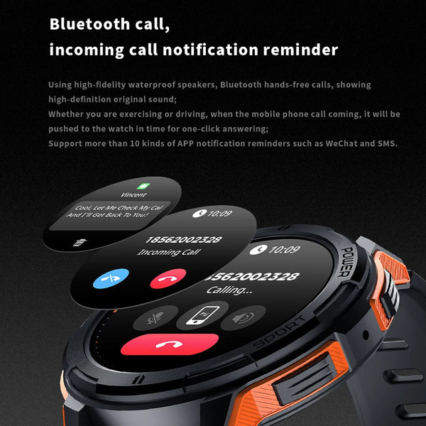 New 1.43 AMOLED Screen Sports Fitness Tracker Smart Watch With Bluetooth Calling