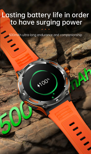 New Outdoor Rugged 3ATM Water-Resistant Smart Watch Fitness Tracker With Compass Flashlight