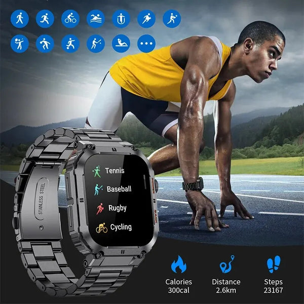 New High Resolution 1.96' Inch Screen Outdoor Sports Fitness Tracker Smart Watch