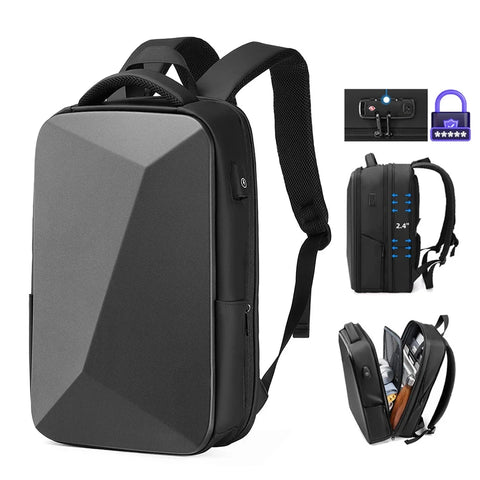 New Expandable Anti-Theft Hard Shell Travel Backpack 15.6 Inch Laptop Bag With USB Port