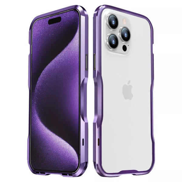 New Metal Shock Resistant Premium Frame Case w/ Sound Chamber - Aluminum Frame for iPhone 16 15 14 Pro Max Series