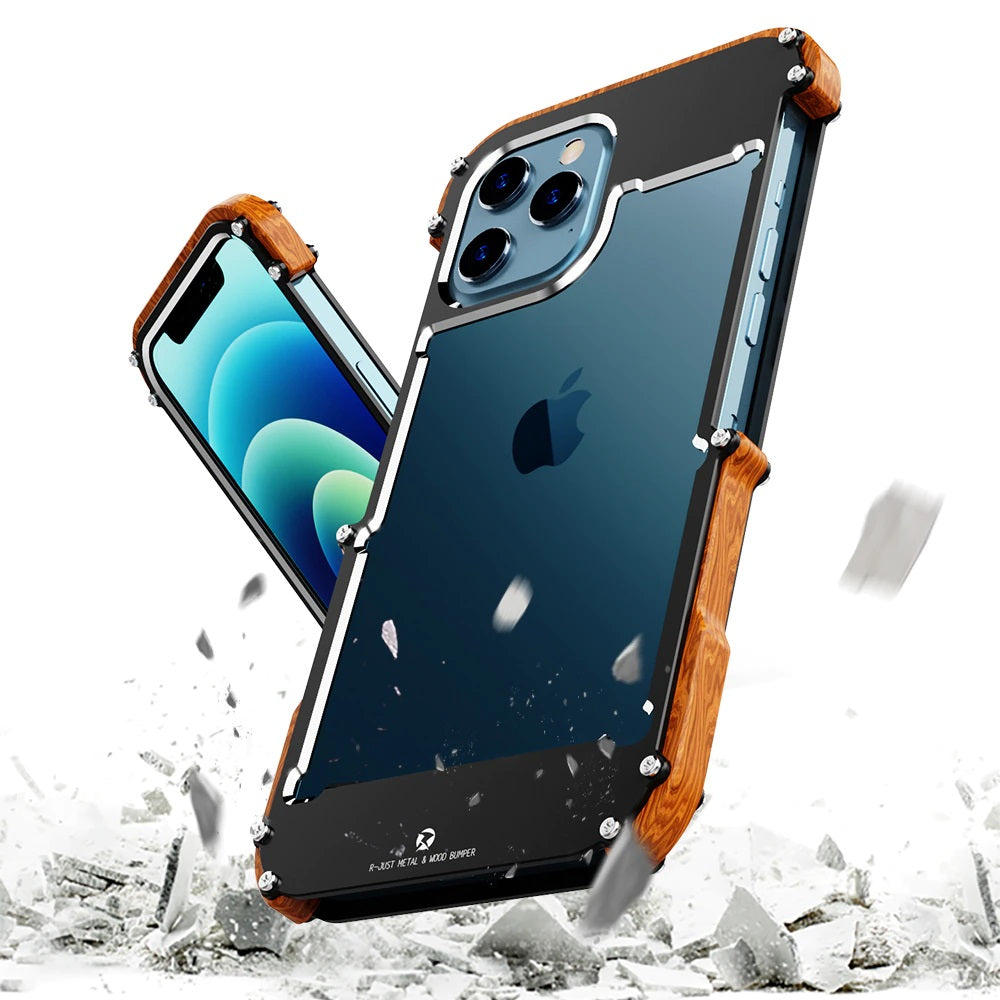 Luxury Metal Frame Lens Protection For iPhone 14 12 13 Pro Max Aluminum  Phone Case For