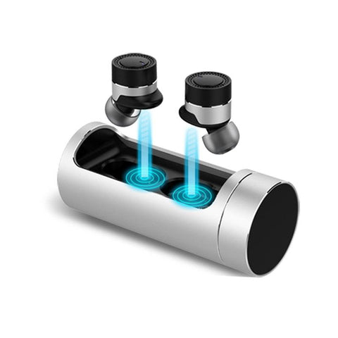 New Dual Dynamic Luxury Mini Wireless Bluetooth Sports Earphone In-Ear Earbuds with Charging Box & Active Noise Cancelling