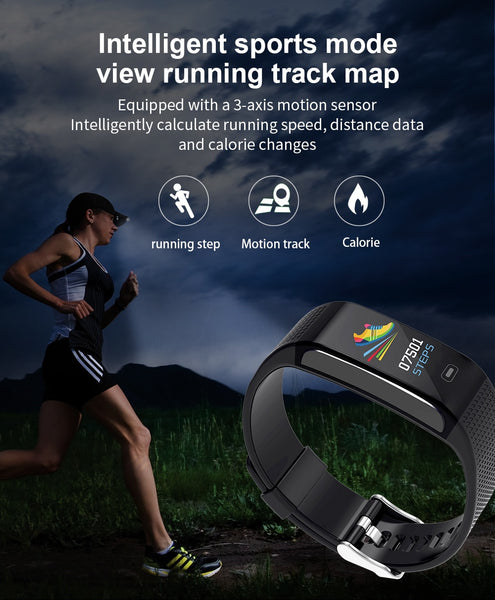 New Heart Rate Monitor IP67 Wrist Watch Fitness Bracelet Tracker Pedometer Smartwatch For iPhone Androids