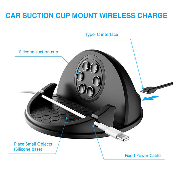 New 10W Fast Qi Wireless Charging Car Holder Mount For Compatible iPhone Samsung Smartphones