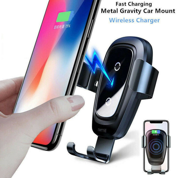 New Fast Wireless Car Mount Holder Charger For Compatible iPhones and Samsung Smart Phones