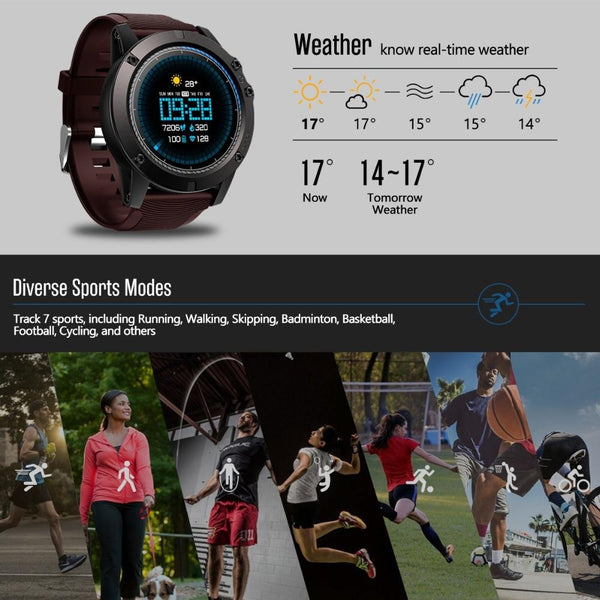 New Rugged Outdoor Smart Sport Watch Fitness Heart Rate Monitor Tracker Smartwatch For Android iPhones